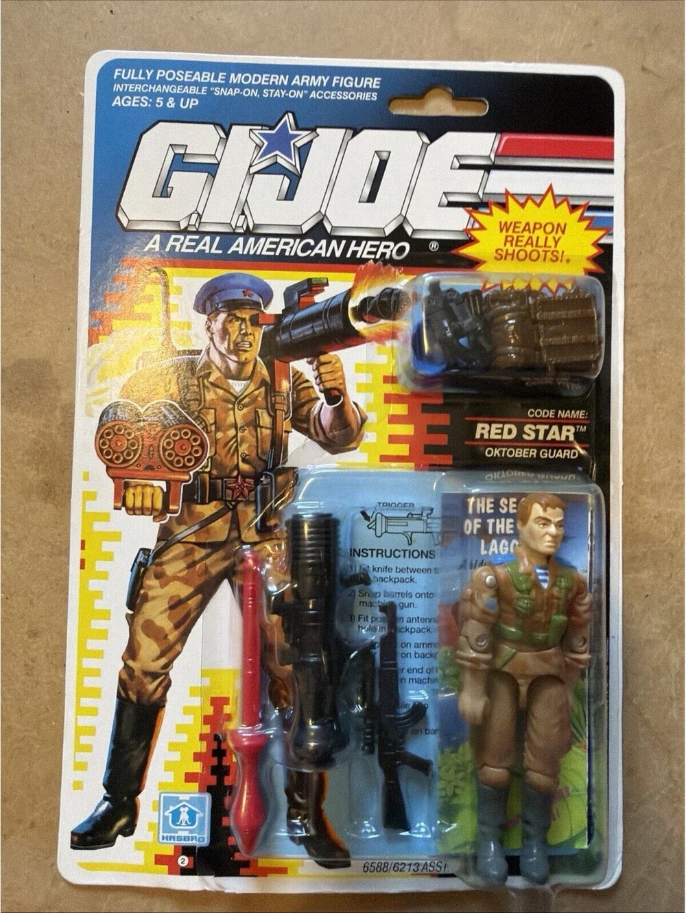 1990 Hasbro GI Joe RED STAR Action Figure SEALED New Free Shipping